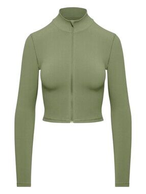 Aritzia Golden Limit Zip Long Sleeve Crop Jacket Green Women's XS